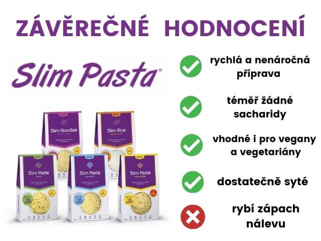 Pozitiva a negativa těstovin Slim Pasta