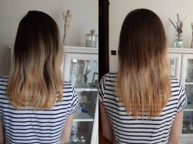 Délka vlasů před a po Venira 40-denní vlasové kúře