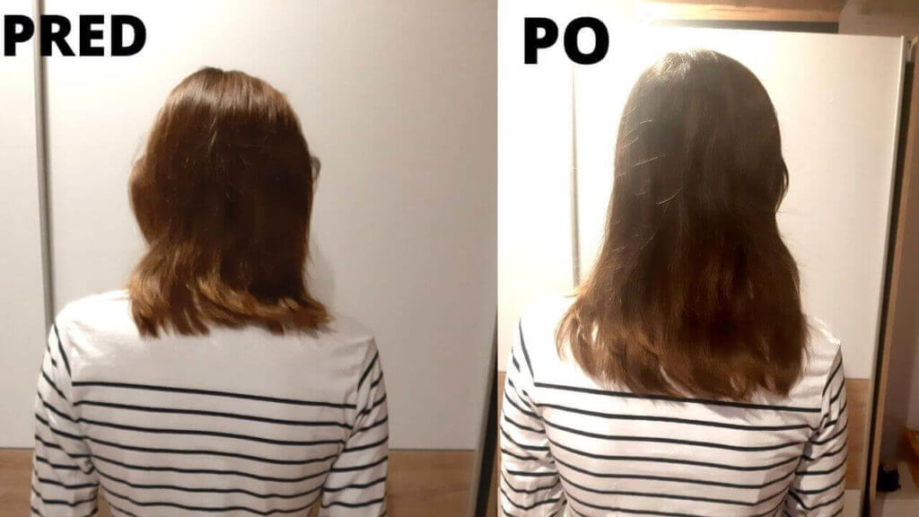 Moje vlasy před a po skončení Curapil kúry
