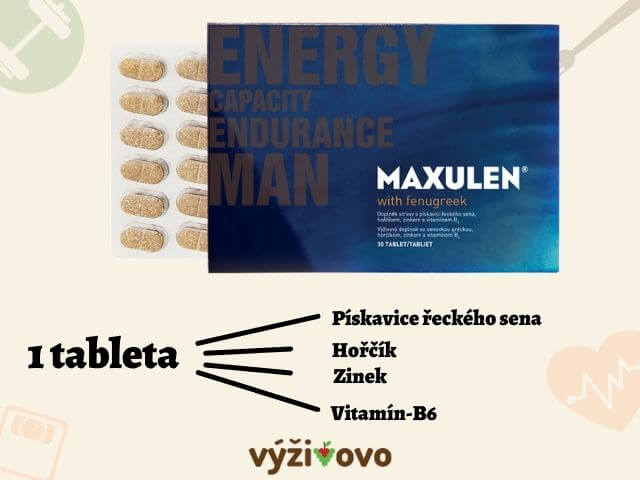 Množství jednotlivých látek obsažených v jedné kapsli doplňku stravy Maxulen