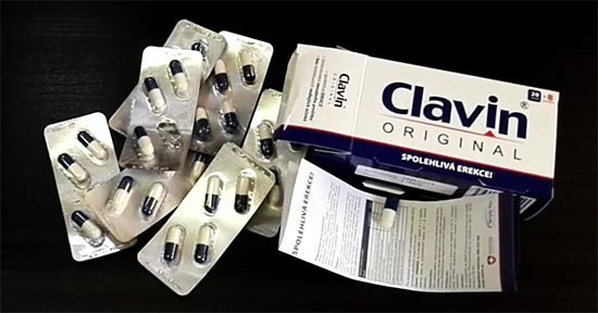 balení tabletek Clavin Original spolu s příbalovým letákem